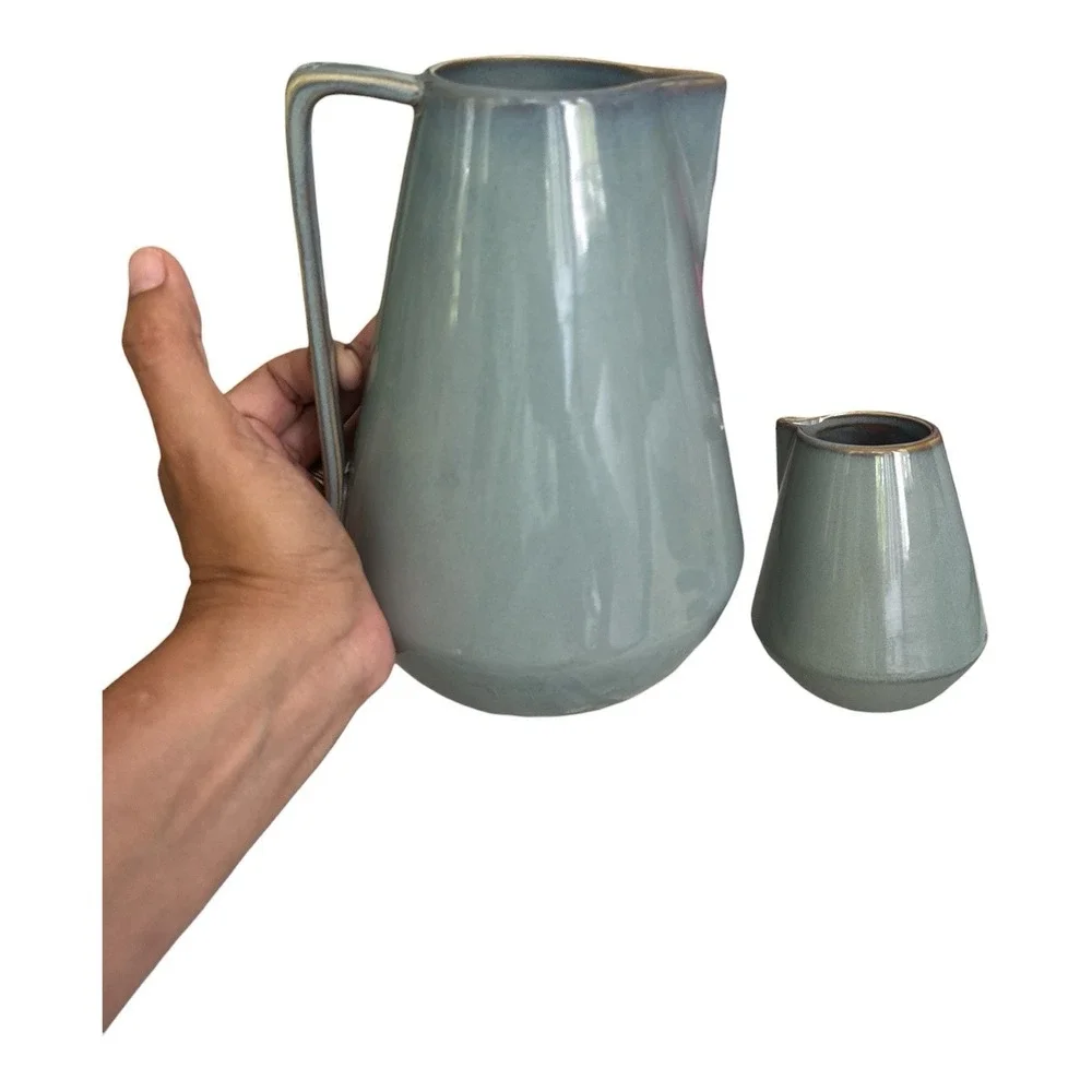 Ferm Living Neu Ceramic Pitcher & Creamer Jug Grey Modern Scandinavian Mint Cond
